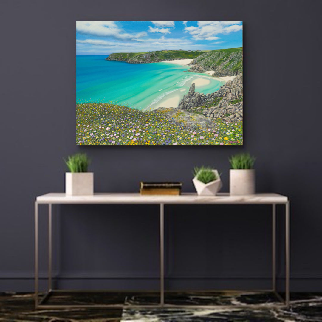 Porthcurno Pednvounder Cornwall giclee print