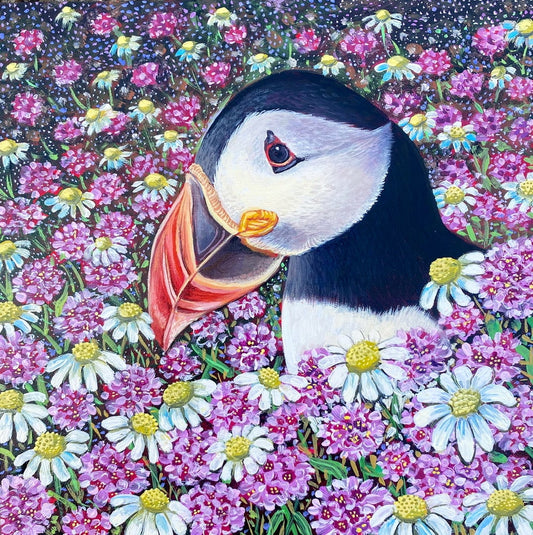 Daisy Puffin Giclee Print