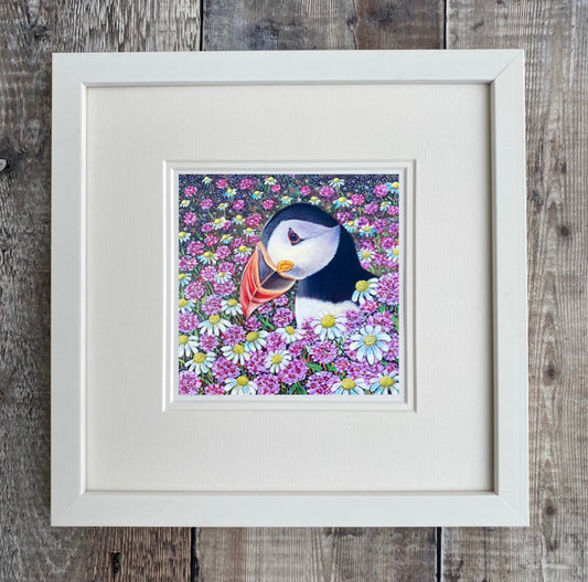 Daisy Puffin Giclee Print