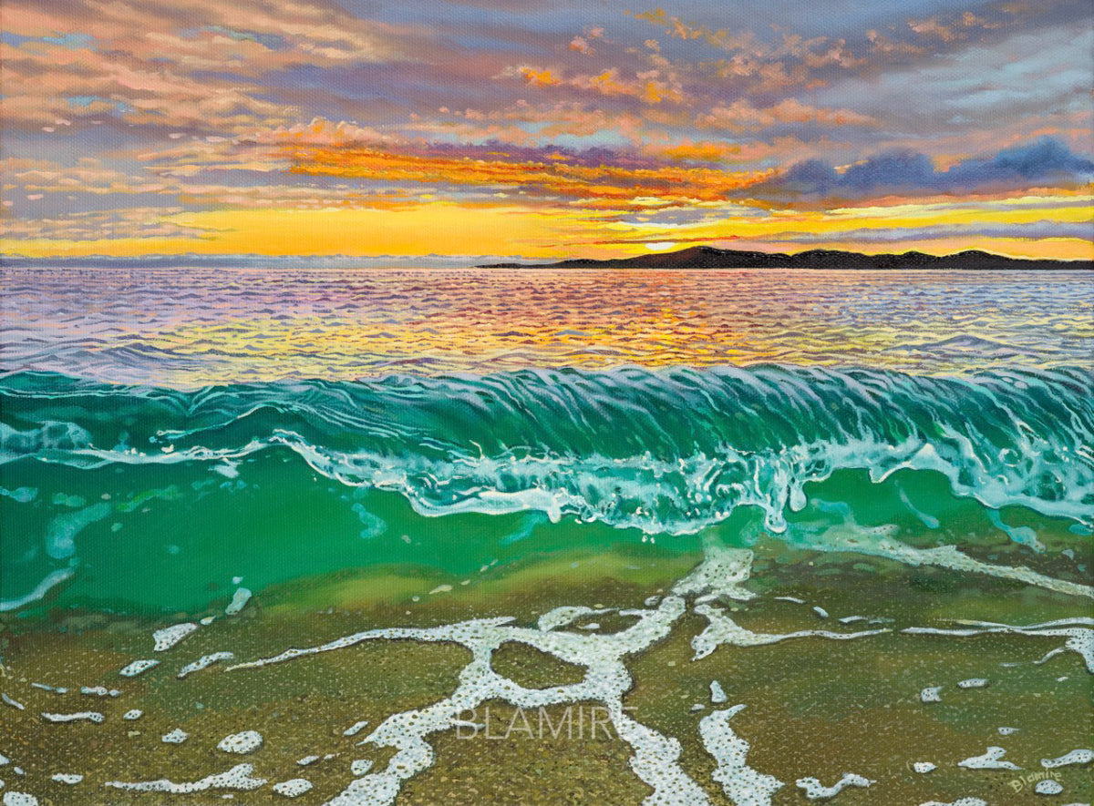 Walking on the waves giclee print