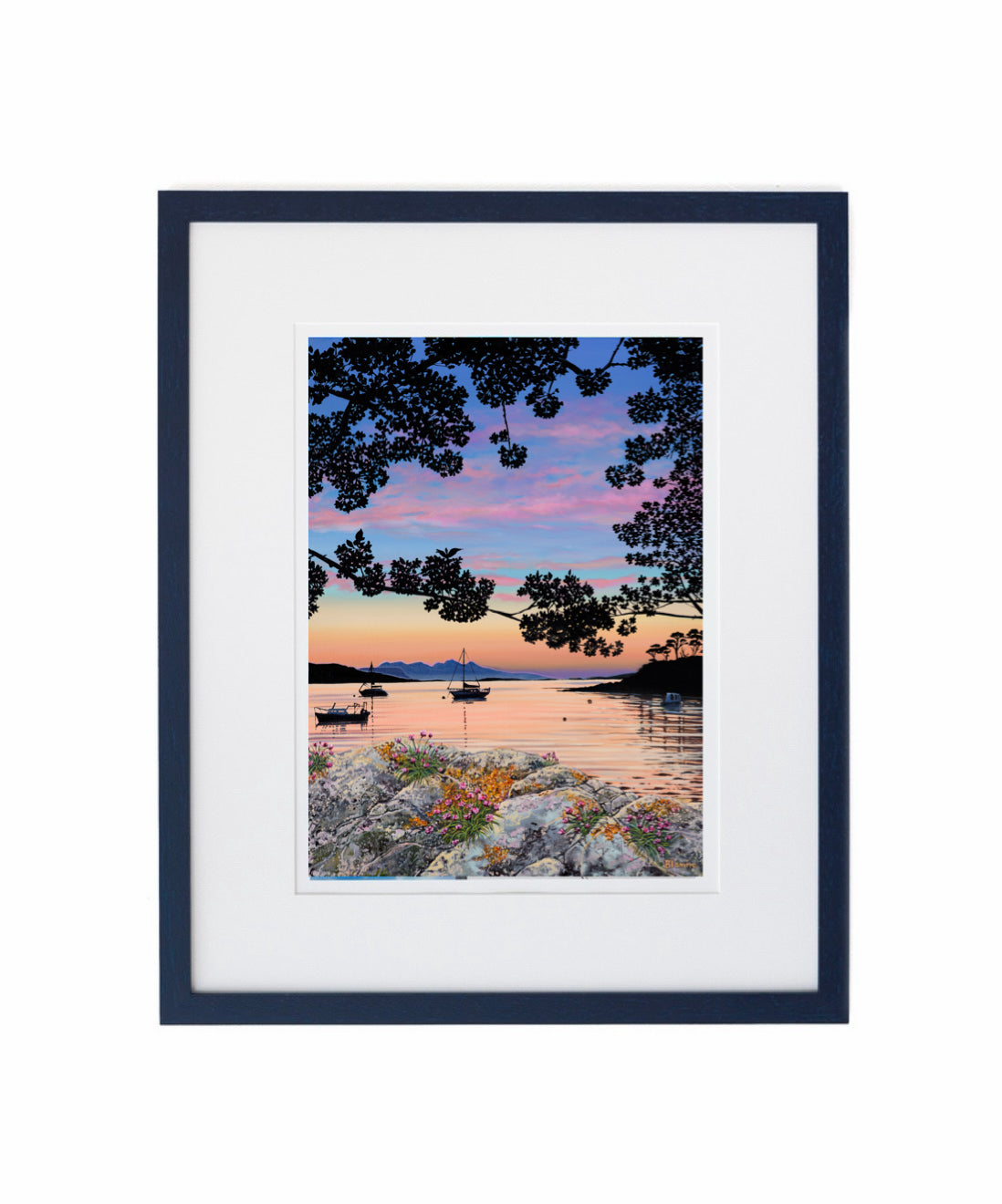 Cherry blossom sunset Arisaig giclee print