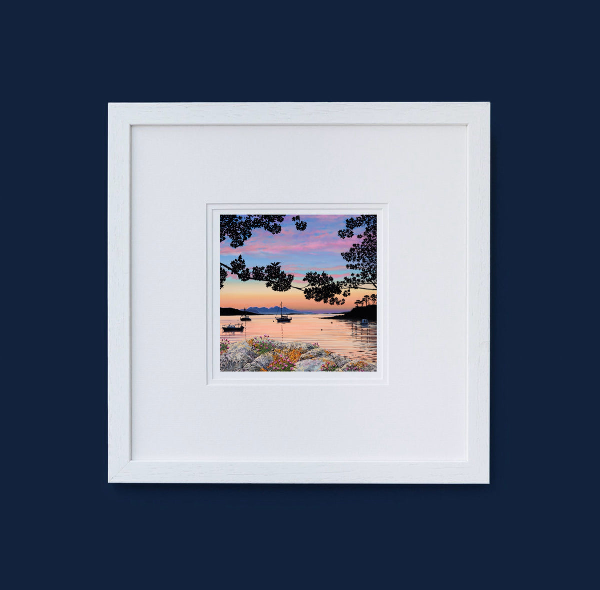 Cherry blossom sunset Arisaig giclee print