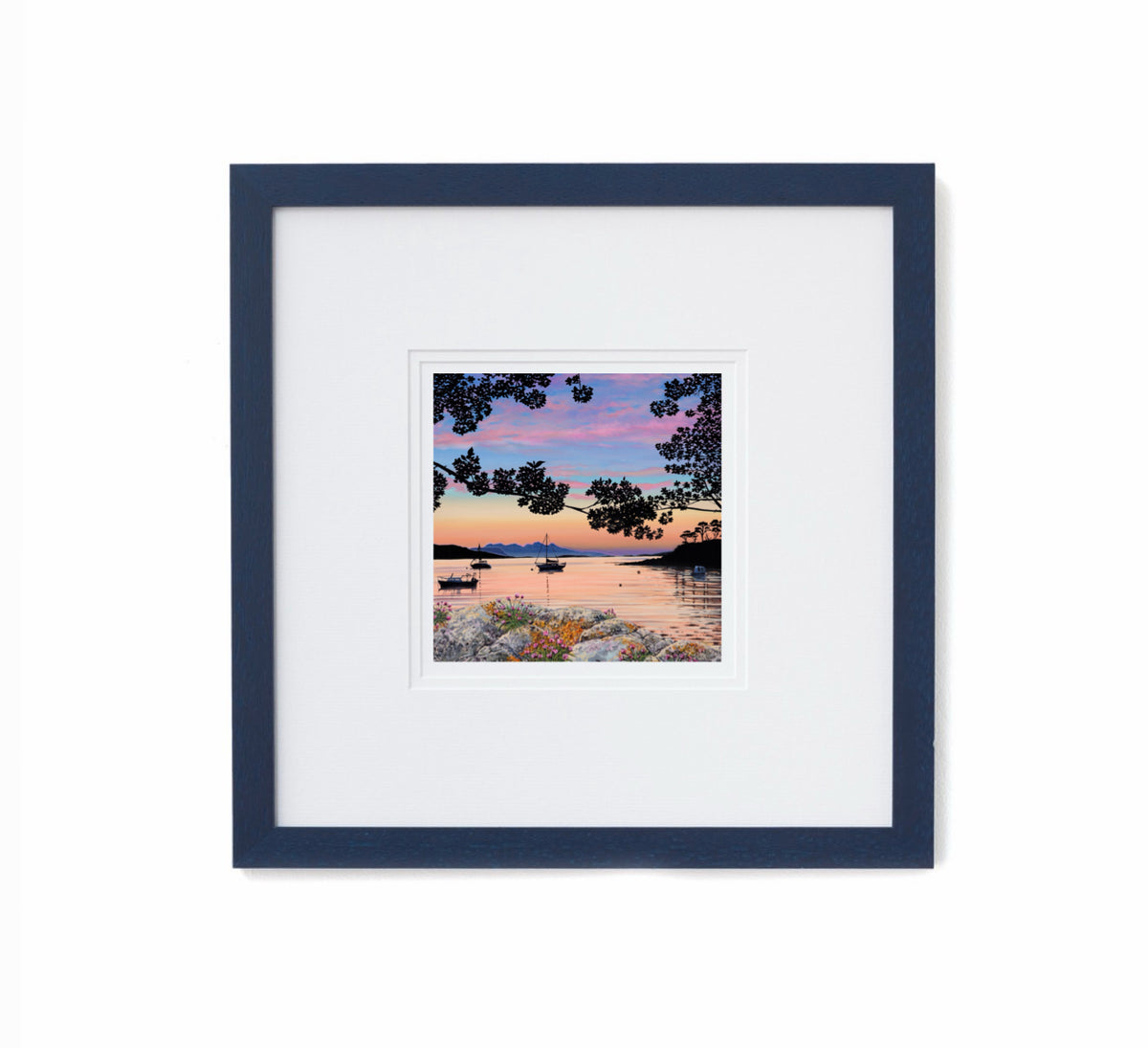 Cherry blossom sunset Arisaig giclee print