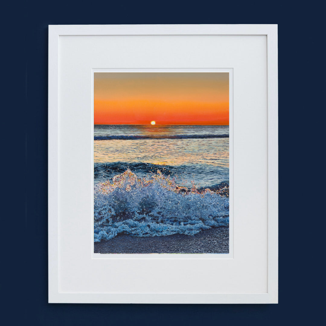 Sunset breaker, Barra. Wave giclee print
