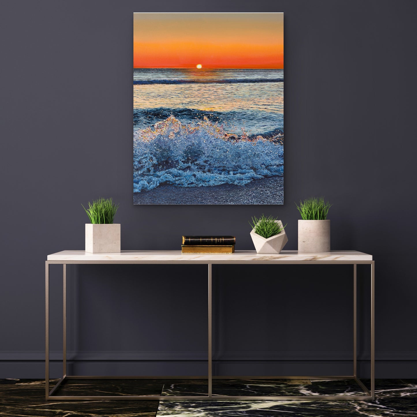 Sunset breaker, Barra. Wave giclee print