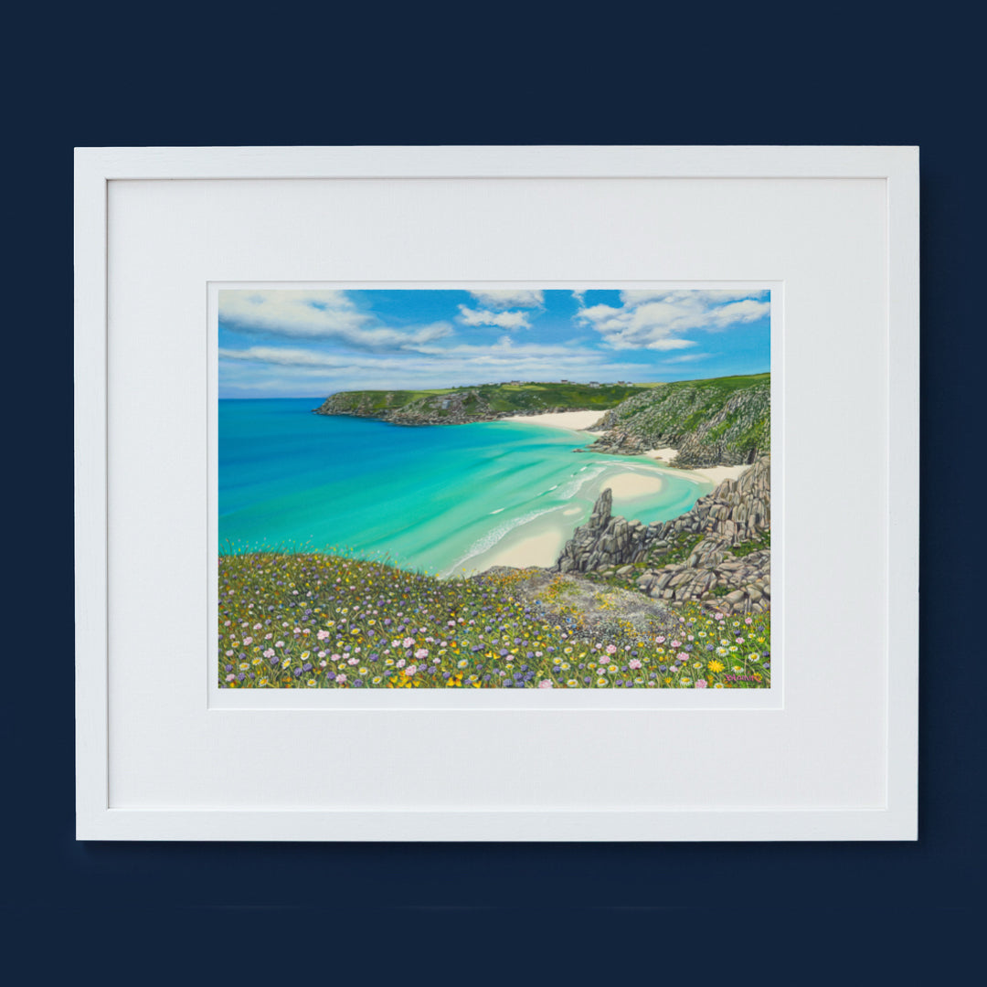 Porthcurno Pednvounder Cornwall giclee print