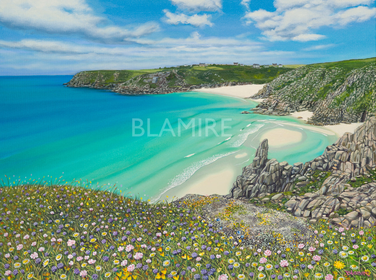 Porthcurno Pednvounder Cornwall giclee print