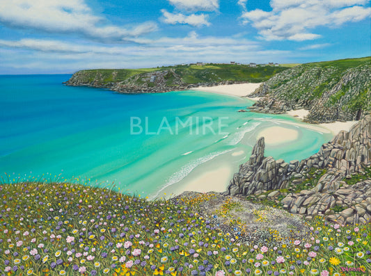 Porthcurno Pednvounder Cornwall giclee print